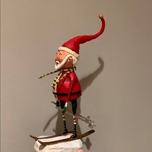 Lori C Mitchell skiing Santa figurine